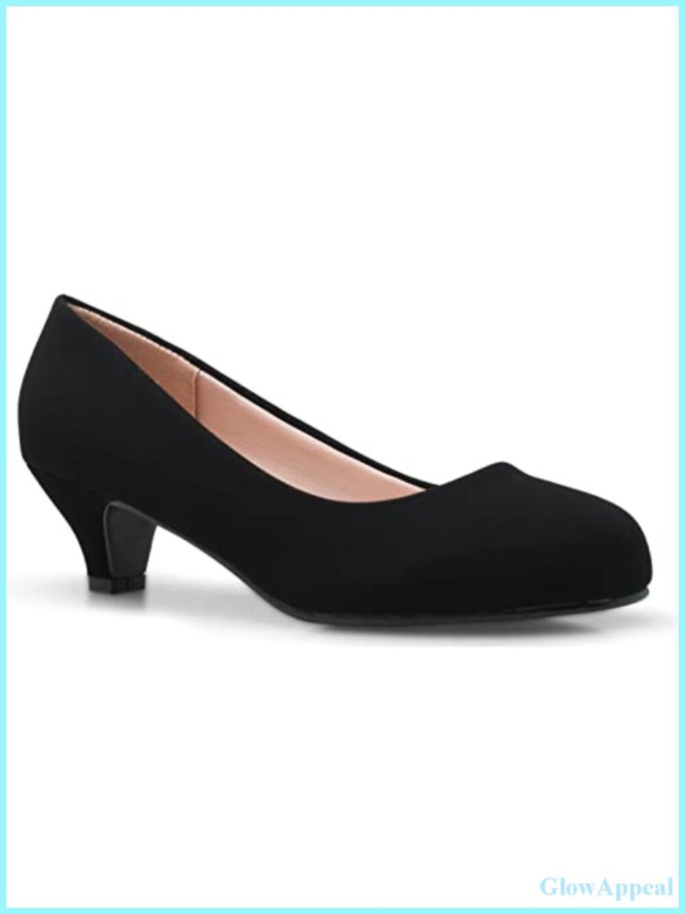 Kitten Heel Pumps Closed Toe Buckle Strap Dress Work Party Low Heel